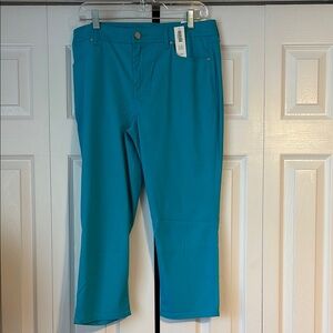 NWT Chicos Petite Teal Cropped Pants 1.5